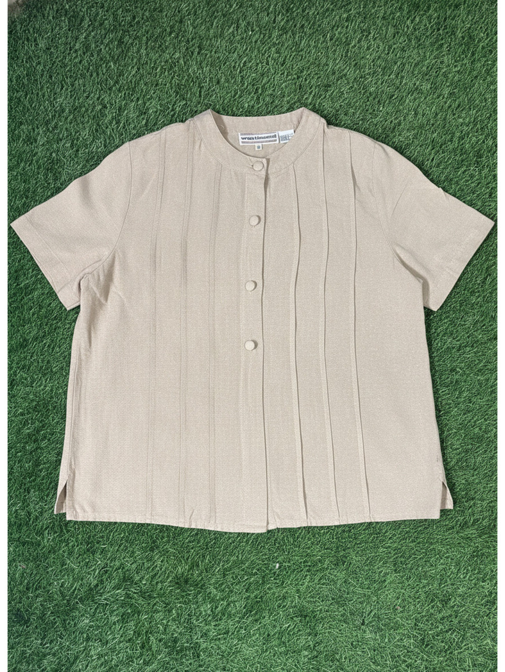 Westbound 100% Silk Button-Up Shirt Beige Women's Size 10